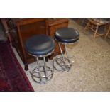 PAIR OF CHROME FRAMED BAR STOOLS