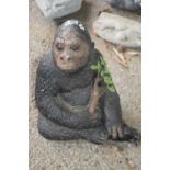 Composite garden statue of a gorilla, height 25cm