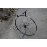 Plant stand in the shape of a penny farthing, height approx 75cm