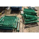 Quantity of heavy duty metal railings, height approx 110cm x 100cm