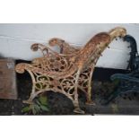 Pair of cast iron bench ends