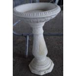 Composite garden bird bath, height 65cm