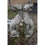 Pair of seated whippets, height approx 55cm