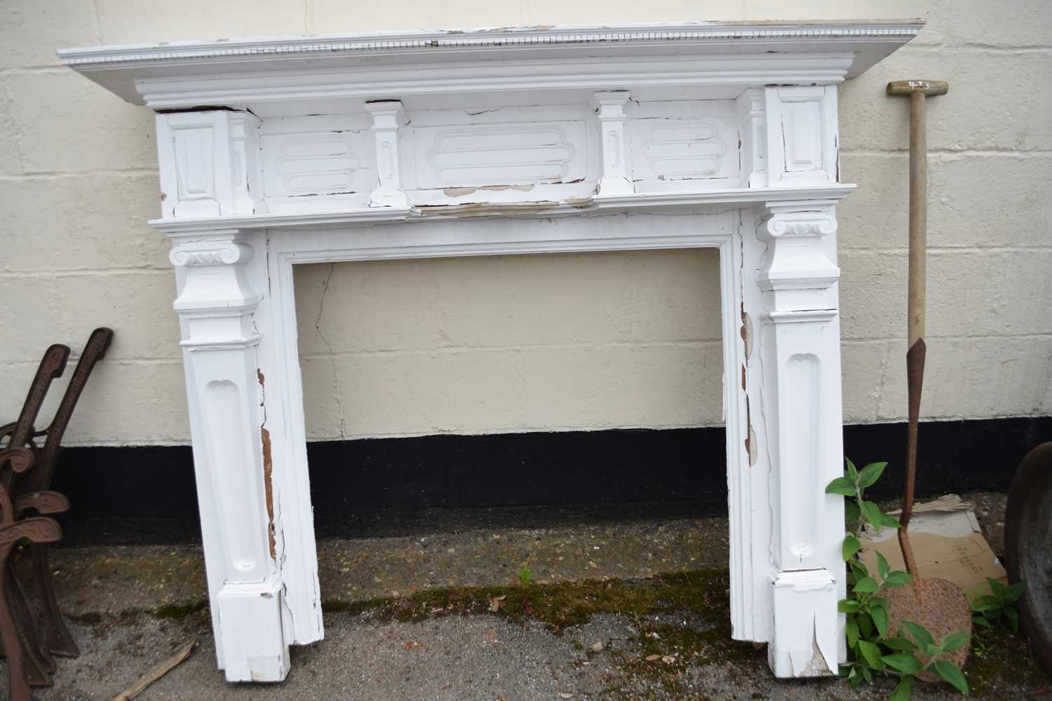 Wooden fire surround, height approx 130cm, width approx 162cm