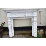 Wooden fire surround, height approx 130cm, width approx 162cm