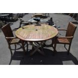 Teak garden dining set inc table and 2 chairs