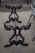 Cast iron table base, height 67cm, width 100cm