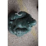 Composite garden statue formed as a Buddha, height 25cm