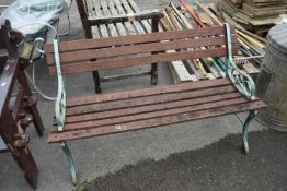 Wooden garden bench with cast iron ends, width 120cm