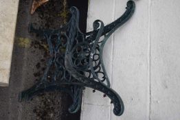 Pair of cast iron bench ends