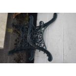 Pair of cast iron bench ends