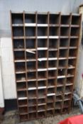 Vintage metal pigeonhole/workshop storage, width 90cm