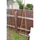Pair of pyramid plant supports, height 155cm
