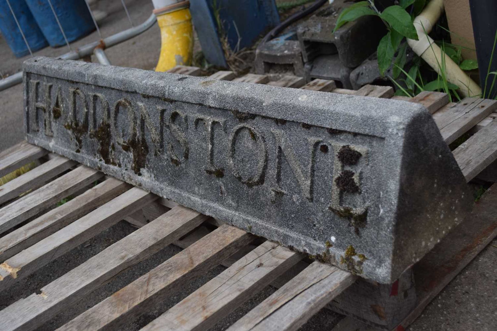Haddonstone cast stone plaque/advertising sign, width 125cm - Image 2 of 2