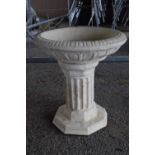 Composite garden bird bath, height 45cm