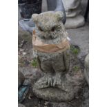 Composite garden statue in the form of an owl, height 45cm