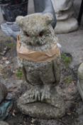 Composite garden statue in the form of an owl, height 45cm