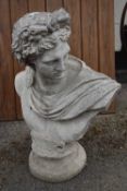 Roman bust, concrete on resin, height 80cm