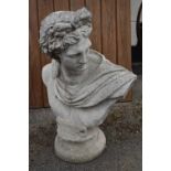 Roman bust, concrete on resin, height 80cm