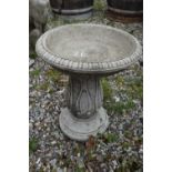 Composite bird bath, height approx 50cm