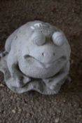 Composite garden statue formed as a frog, height 20cm