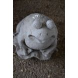 Composite garden statue formed as a frog, height 20cm