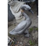 Metal cast statue of a swan, height approx 60cm