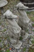 Pair of seated whippets, height approx 70cm