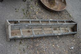 Metal feed trough, width approx 120cm