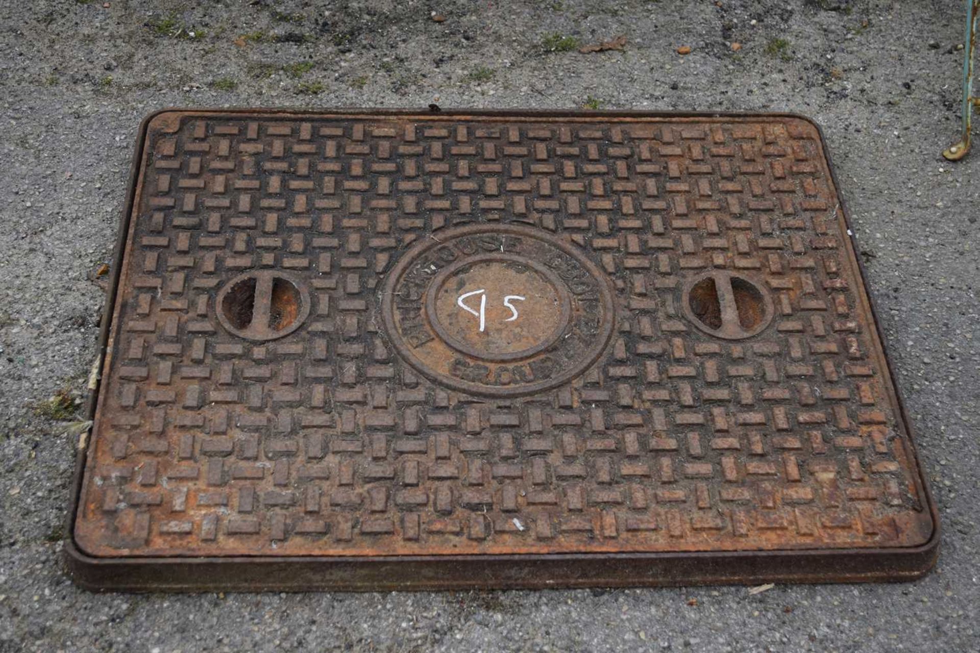 Cast iron manhole cover, 67cm x 52cm