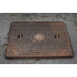 Cast iron manhole cover, 67cm x 52cm