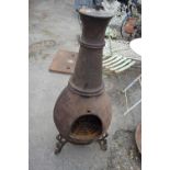 Cast iron chiminea, height approx 110cm