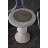 Brass sundial on a composite plinth, height approx 50cm