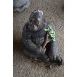 Composite garden statue of a gorilla, height 28cm