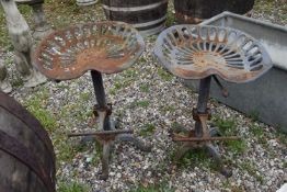 Pair of vintage cast iron bar stools