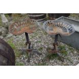 Pair of vintage cast iron bar stools