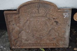 Vintage cast iron plaque marked '1633', width 60cm