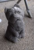 Composite garden statue formed as a dog, height 32cm