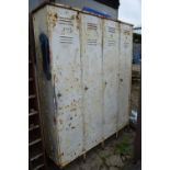 Set of vintage metal lockers, width 150cm, height 190cm