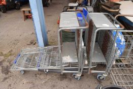 Two metal trolleys