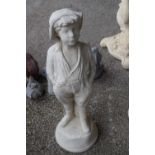 Composite garden statue of a boy, height 60cm