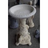 Decorative composite bird bath, height 68cm