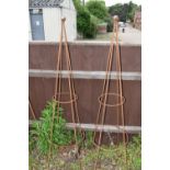 Pair of pyramid obelisks, height approx 150cm