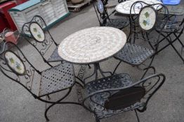 Garden bistro set comprising a table and four chairs