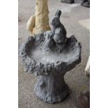 Composite decorative bird bath, height 55cm