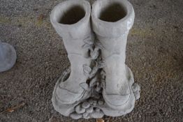 Composite garden planter formed as a Wellington boot, height 30cm