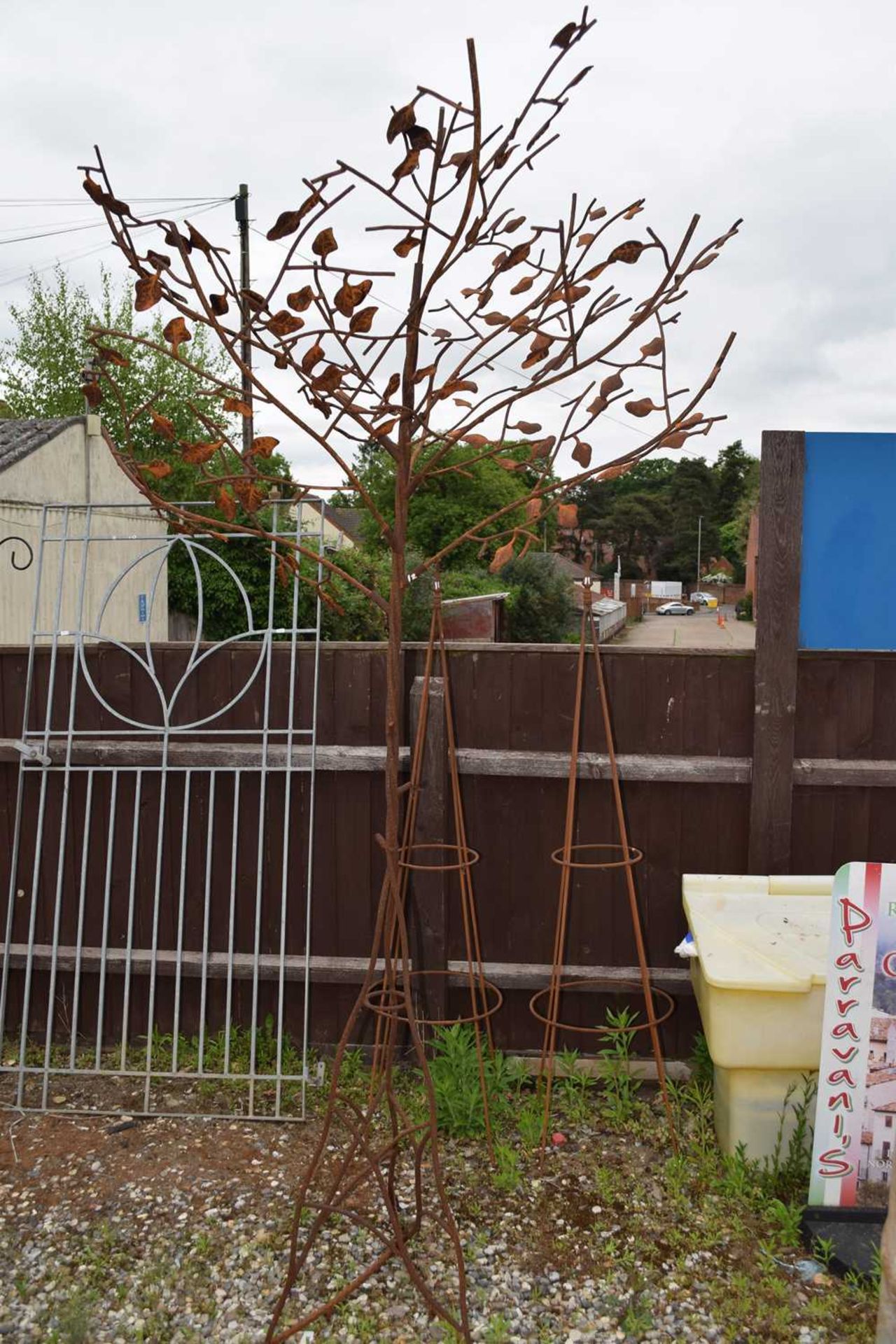 Metal ornamental tree, height approx 230cm