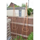 Pair of pyramid obelisks, height approx 175cm