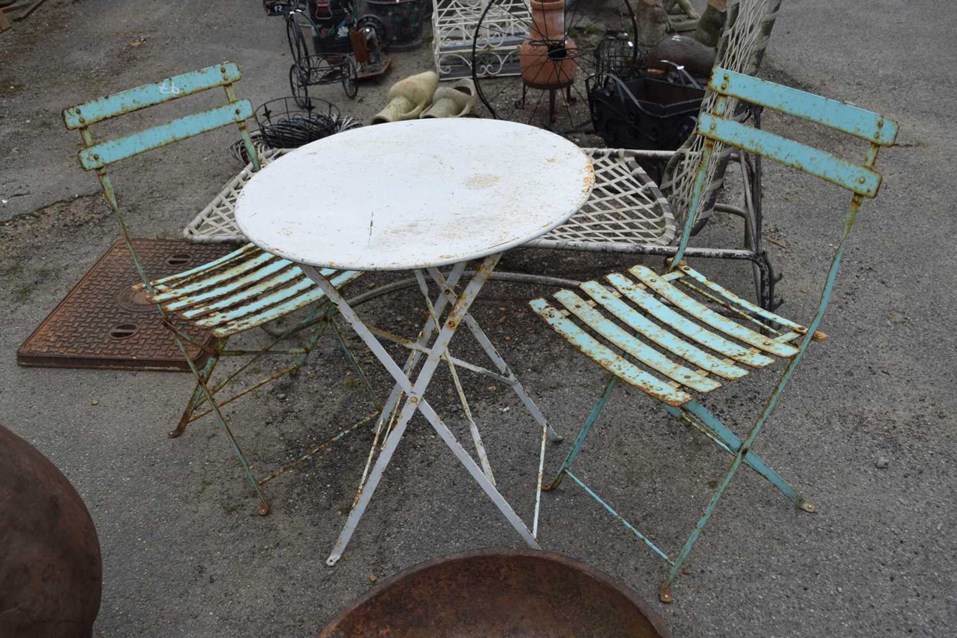 Metal garden bistro set