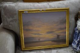 NEIL SMALLEY, 'EVENING FLIGHT', OIL ON BOARD, GILT FRAMED, 57CM WIDE